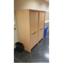 Millwork Blonde Dual Cabinet  with 4 Doors and 2 Drop Slots